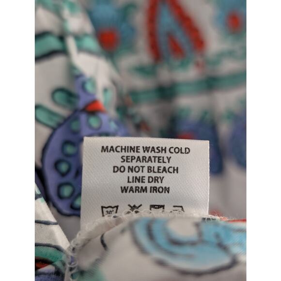 NWT Tuckernuck Kenzo Dress Teal Seagrass Block Print Boho Mini Size Medium - Picture 9 of 9